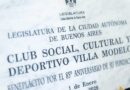 La Legislatura porteña distinguió al Club Villa Modelo de Parque Chas en su 85° aniversario