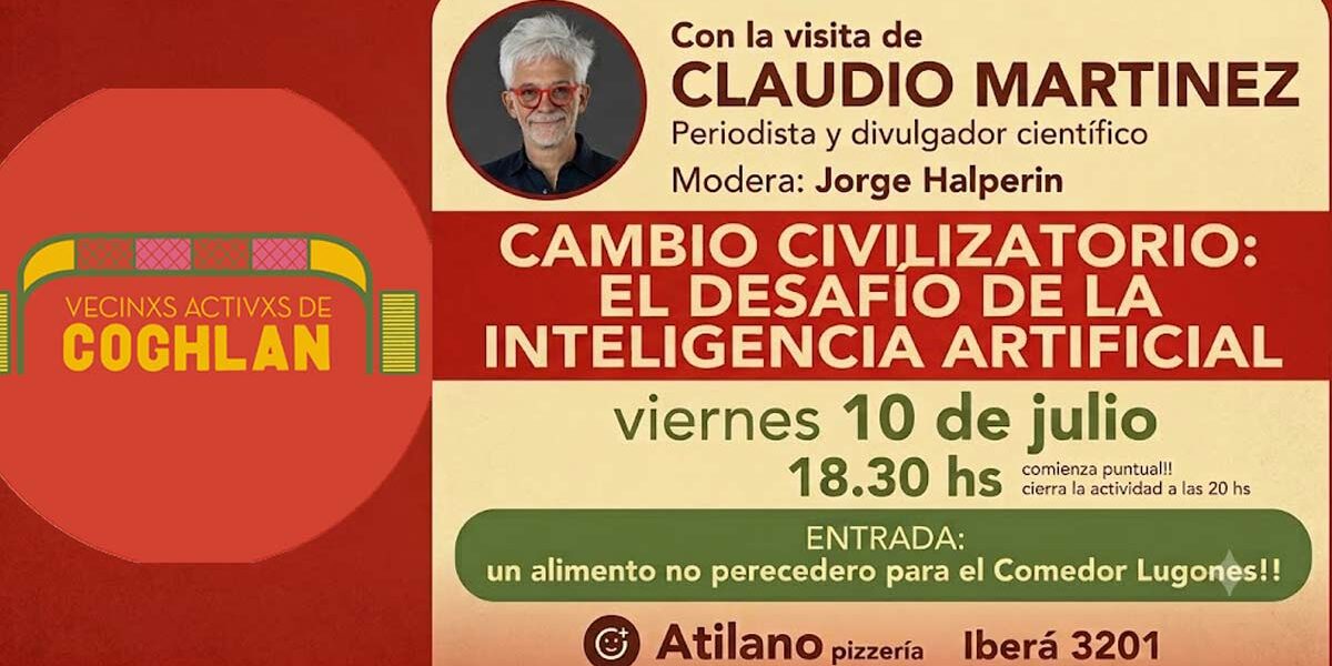 Vecinos Activos de Coghlan convocan a una charla debate sobre los desafíos e impacto civilizatorio de la Inteligencia Artificial
